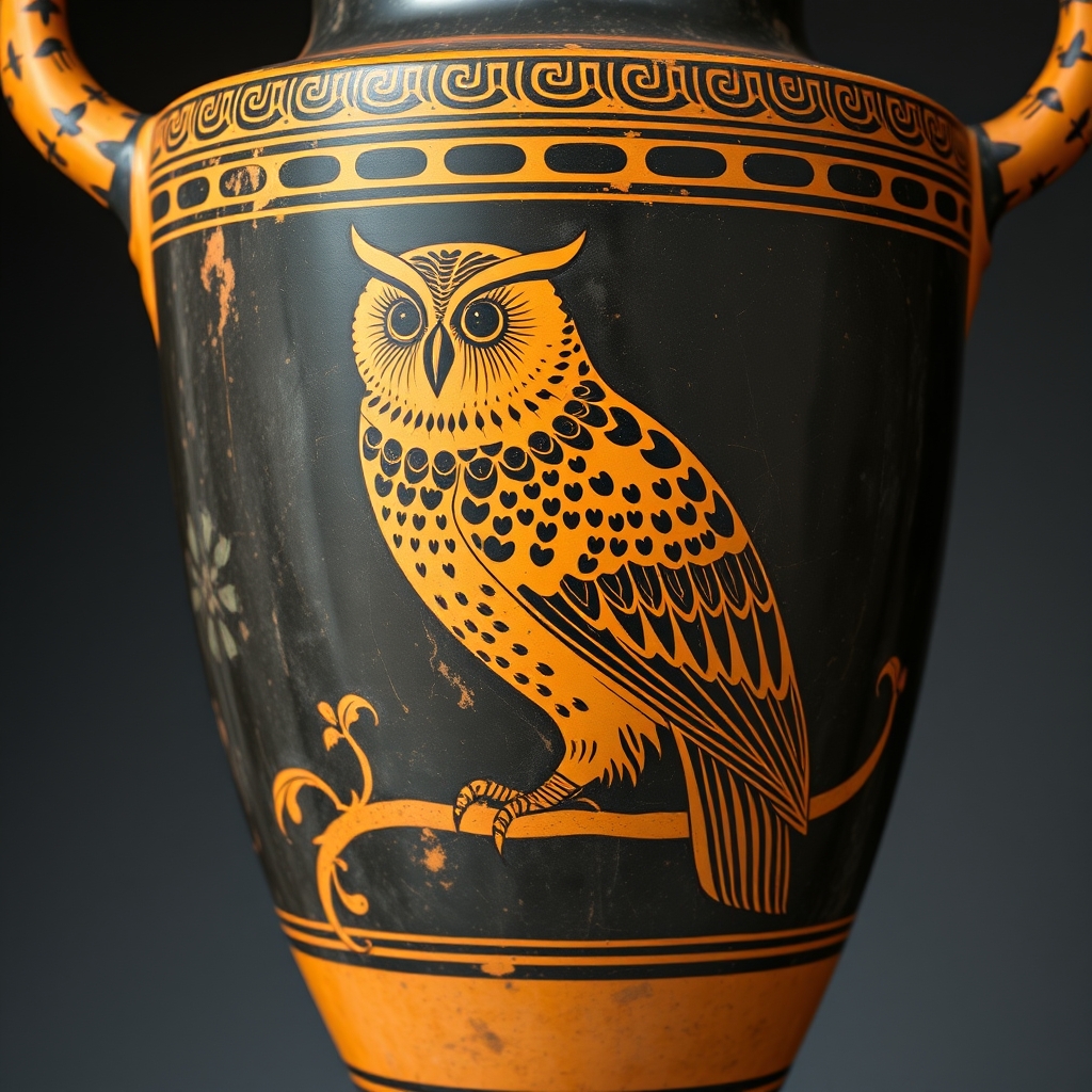 Owl in red-figure style (Workers AI placeholder)